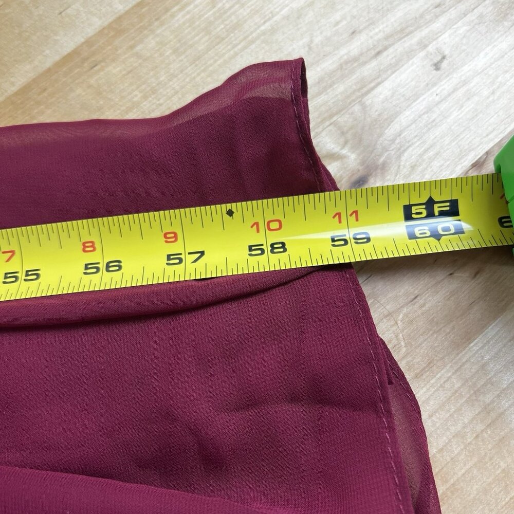 After Six 1570 Size 2 Burgundy Tie-Shoulder Bustier‎ Ruffle Hem Maxi Dress NEW - Picture 12 of 12